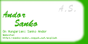 andor sanko business card